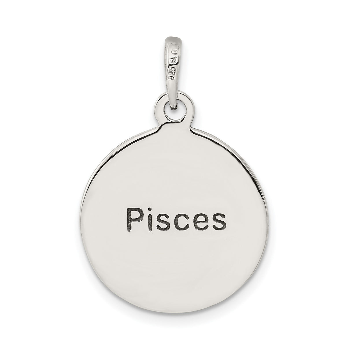 Pisces Fish Zodiac Charm Pendant in Real 925 Sterling Silver