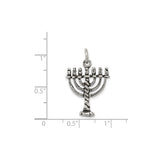 Sterling Silver Menorah Pendant Featuring Seven Branch Candelabrum Design, Judaica Jewelry