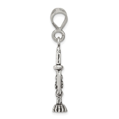 Sterling Silver Menorah Pendant with Seven Branch Candelabrum, Jewish Symbol Charm