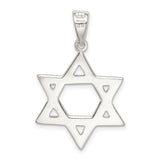 Sterling Silver Star of David Pendant with Interlocking Six-Pointed Star Design