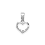 Sterling Silver Open Heart Pendant with Cubic Zirconia, Minimalist Hollow Design for Women