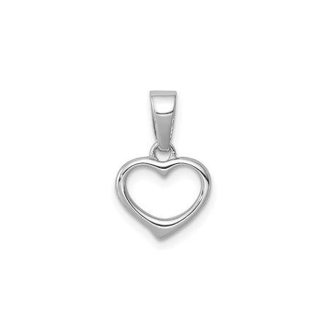 Sterling Silver Open Heart Pendant with Cubic Zirconia, Minimalist Hollow Design for Women