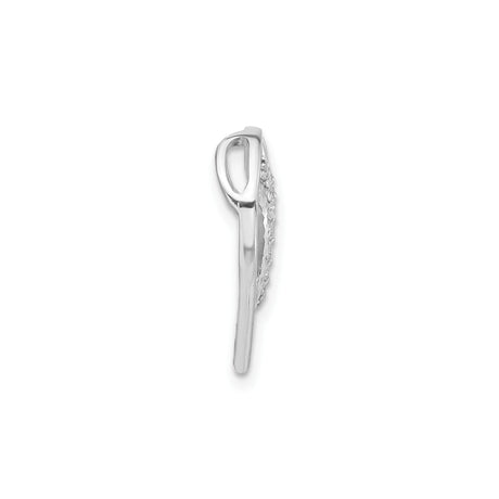 Sterling Silver Heart Pendant with Swirl Design and Cubic Zirconia Accents