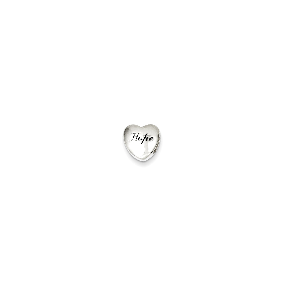 Sterling Silver Heart-Shaped Charm with Hope Message, Inspirational Pendant for Women