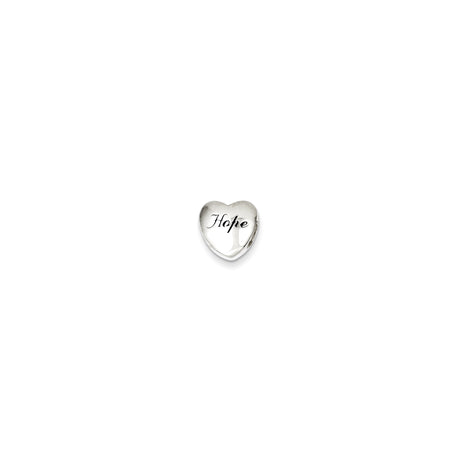Sterling Silver Heart-Shaped Charm with Hope Message, Inspirational Pendant for Women