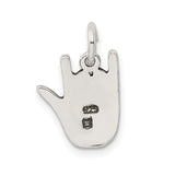 Antiqued Sign Language Charm Pendant in Real 925 Sterling Silver