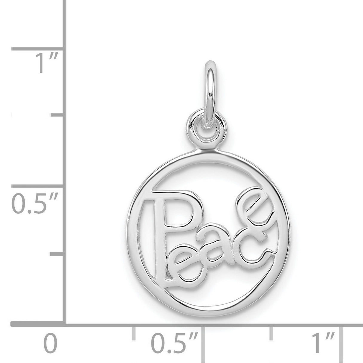 Sterling Silver Peace Pendant with Open Circle Design, Inspirational Spiritual Jewelry