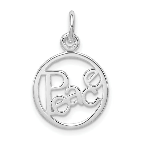 Sterling Silver Peace Pendant with Open Circle Design, Inspirational Spiritual Jewelry