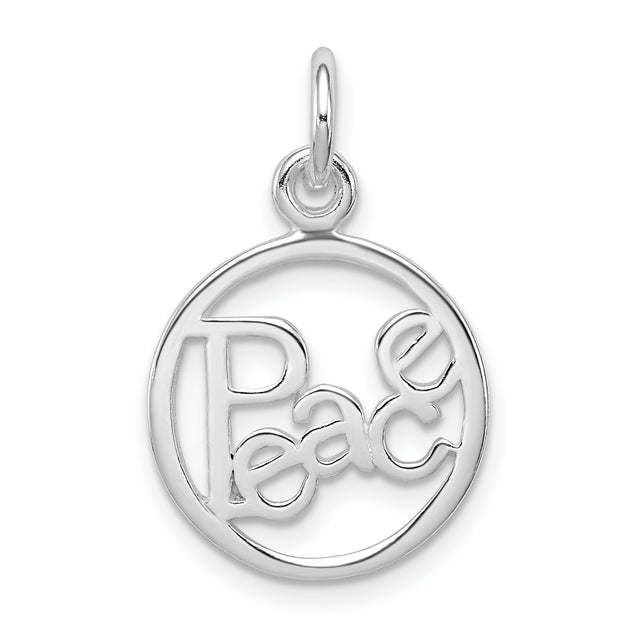 Sterling Silver Peace Pendant with Open Circle Design, Inspirational Spiritual Jewelry