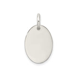 Sterling Silver Pendant with Believe Script Engraving, Oval Inspirational Charm for Women