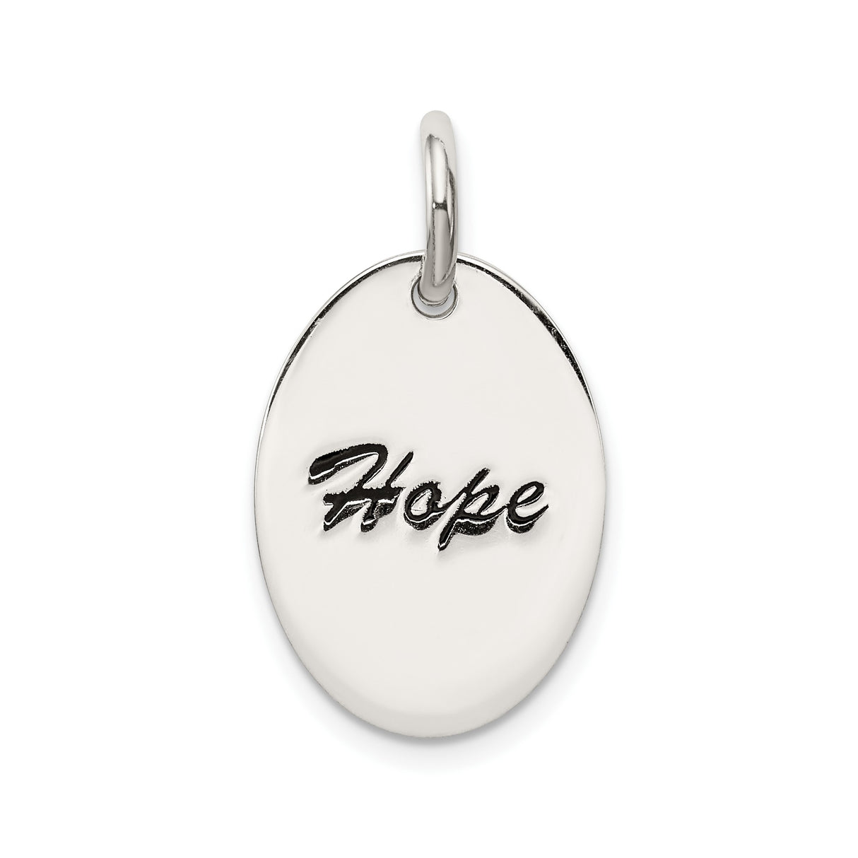 Sterling Silver Hope Pendant, Inspirational Word Charm for Women or Unisex Wear