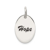 Sterling Silver Hope Pendant, Inspirational Word Charm for Women or Unisex Wear