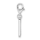 Sterling Silver Peace Sign Pendant Charm with Cubic Zirconia, Boho Minimalist Style
