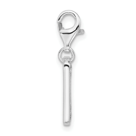 Sterling Silver Peace Sign Pendant Charm with Cubic Zirconia, Boho Minimalist Style