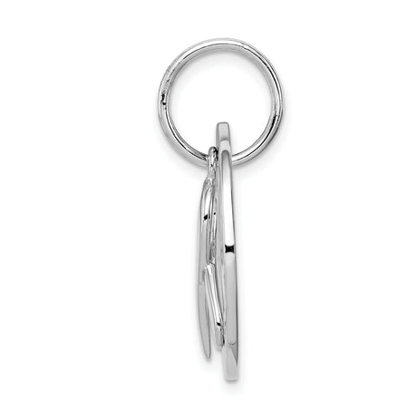 Sterling Silver Hope Ribbon Pendant with Circle Frame, Cancer Awareness Charm