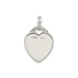 Sterling Silver Heart Pendant with Live Love Laugh Quote, Inspirational Jewelry for Women