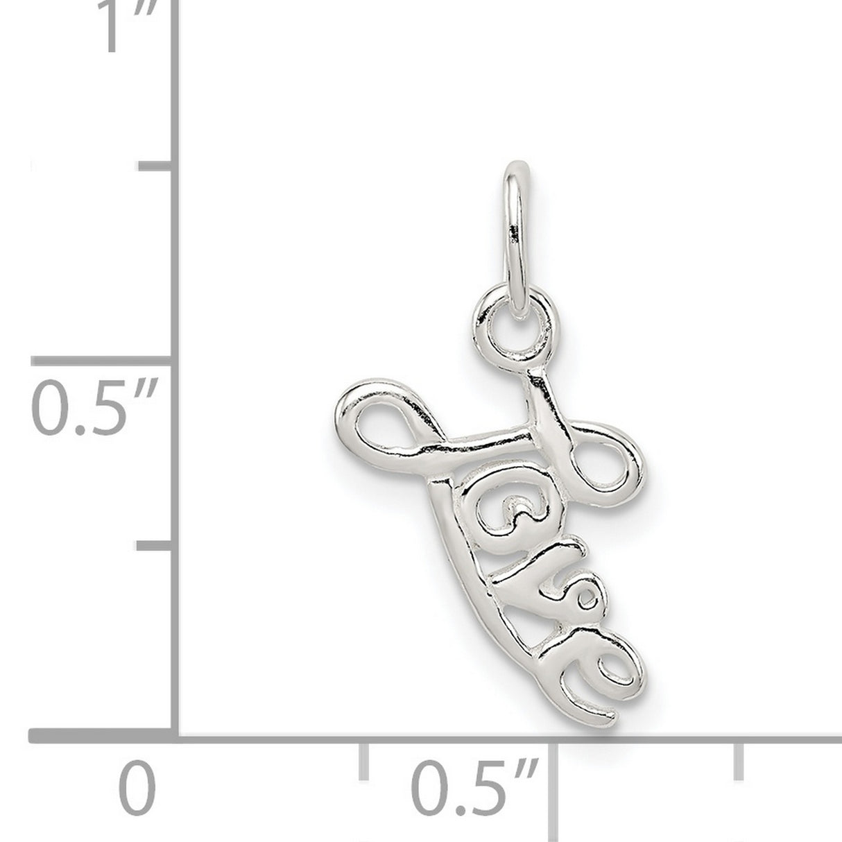 Sterling Silver Love Script Pendant Charm with Cursive Lettering, Minimalist Romantic Design