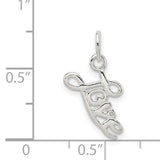 Sterling Silver Love Script Pendant Charm with Cursive Lettering, Minimalist Romantic Design