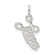 Sterling Silver Love Script Pendant Charm with Cursive Lettering, Minimalist Romantic Design