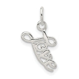 Sterling Silver Love Script Pendant Charm with Cursive Lettering, Minimalist Romantic Design