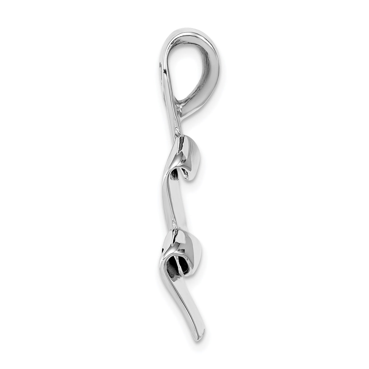 Sterling Silver Ribbon Pendant with Live Love Laugh Message, Twisted Motivational Design