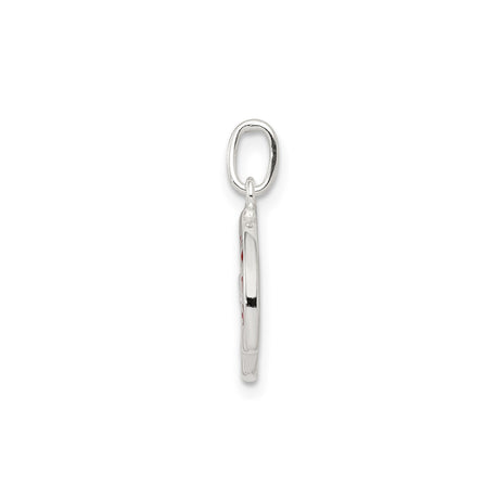 Sterling Silver Sweet 16 Pendant with Red Enamel Accent, Birthday Charm for Teen Girl
