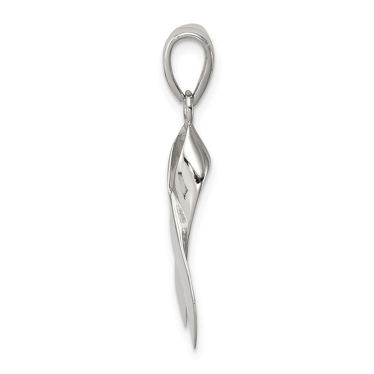 Sterling Silver Awareness Ribbon Pendant, Symbol of Support and Remembrance