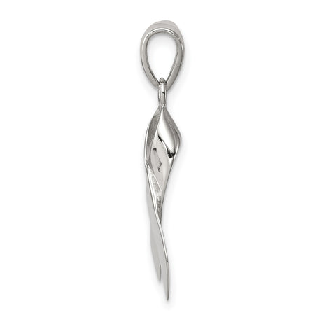 Sterling Silver Awareness Ribbon Pendant, Symbol of Support and Remembrance