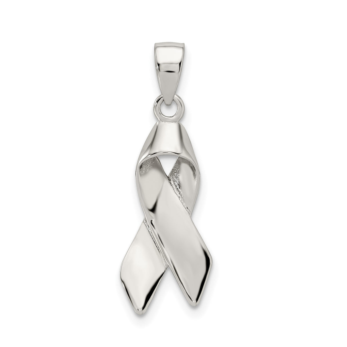 Sterling Silver Awareness Ribbon Pendant, Symbol of Support and Remembrance