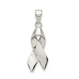Sterling Silver Awareness Ribbon Pendant, Symbol of Support and Remembrance