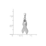 Sterling Silver Awareness Ribbon Pendant, Symbol of Support and Remembrance