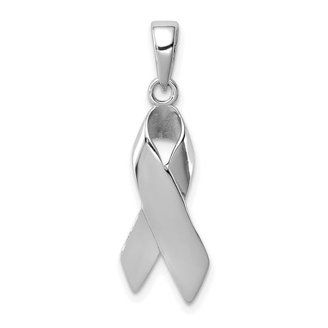 Sterling Silver Awareness Ribbon Pendant, Symbol of Support and Remembrance