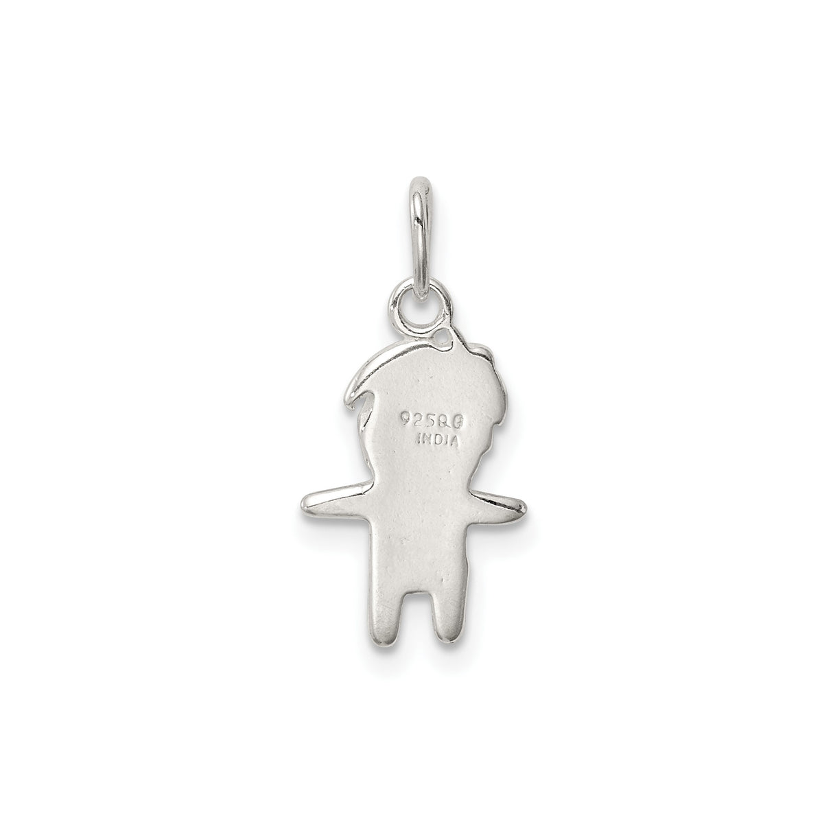 Sterling Silver Boy Charm Pendant, Cartoon Silhouette Design, Family Keepsake Jewelry