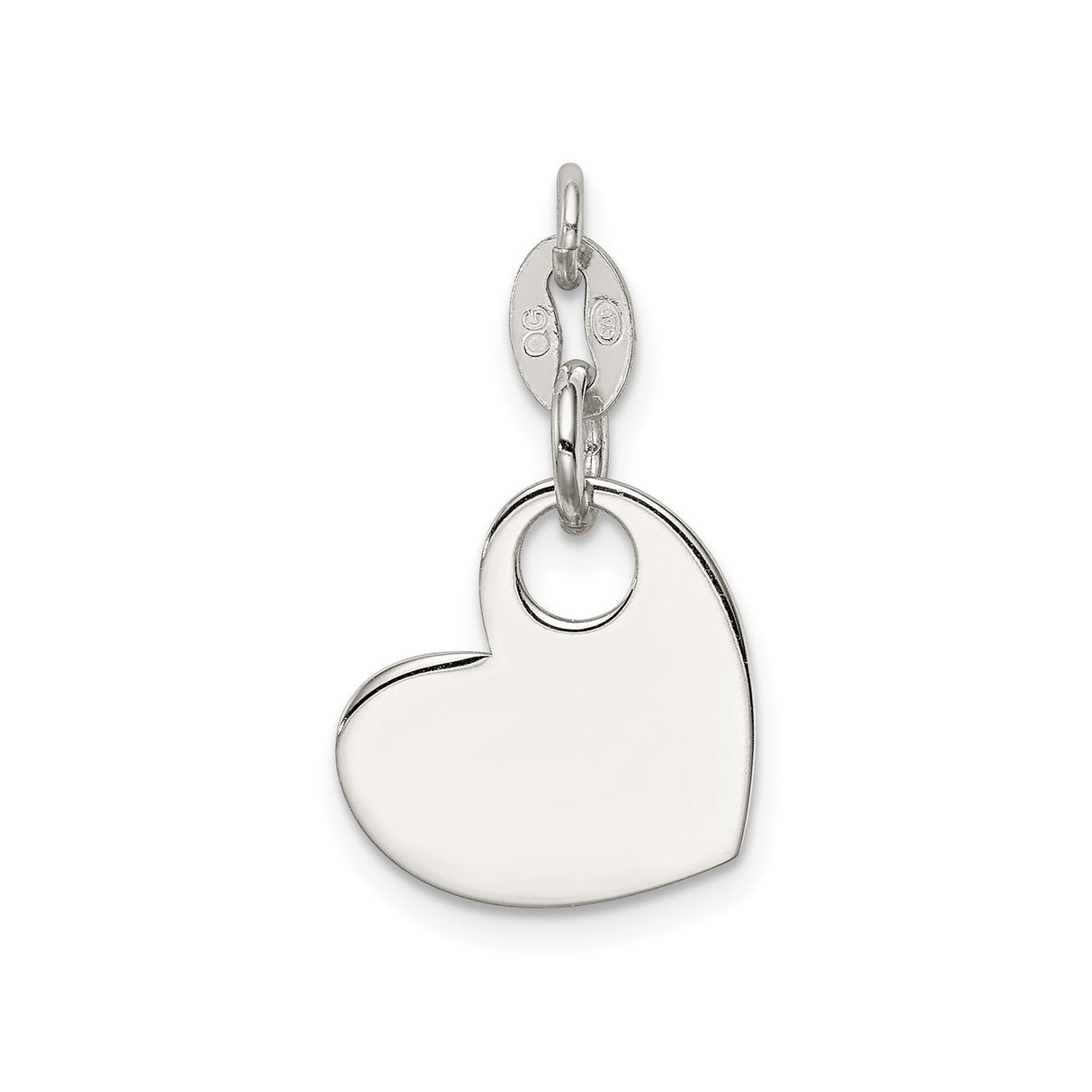 Sterling Silver Heart Charm with Blue Enamel Boy Engraving, Mother and Son Keepsake Pendant