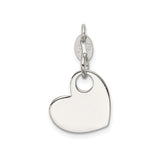 Sterling Silver Heart Charm with Blue Enamel Boy Engraving, Mother and Son Keepsake Pendant