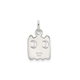 Sterling Silver Owl Pendant with Yellow Enamel, Stylized Animal Design for Women or Unisex Wear