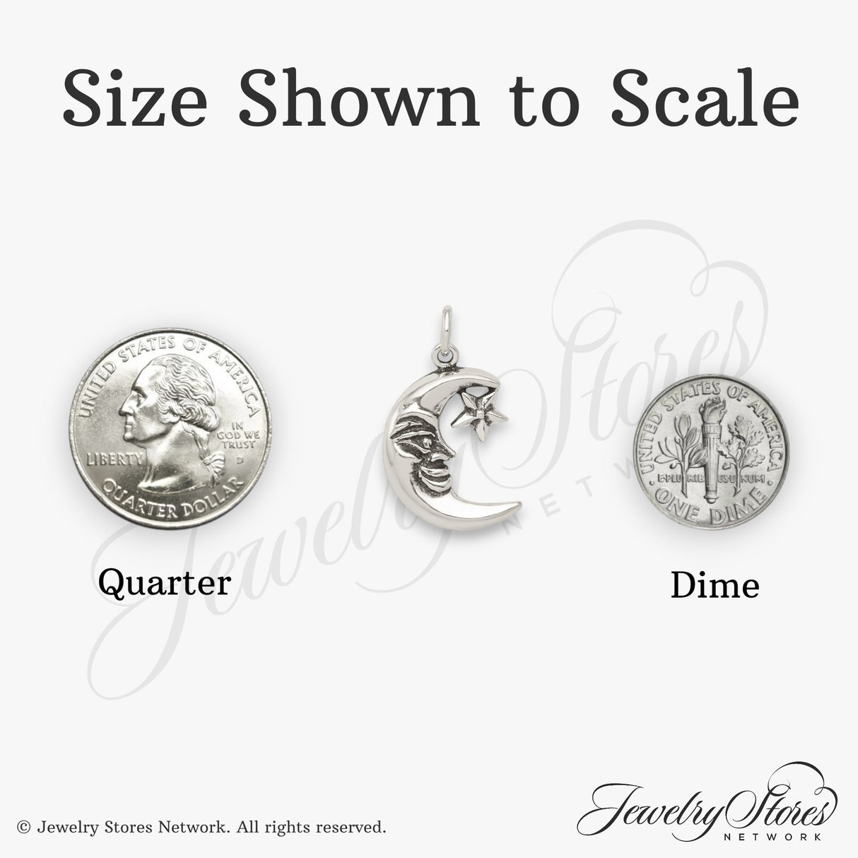 Sterling Silver Crescent Moon and Star Pendant with Face Detail, Celestial Astrology Charm