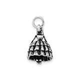 Sterling Silver Catrina Pendant with Layered Dress, Skeleton Charm, Day of the Dead Theme