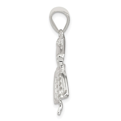 Sterling Silver Ballerina Pendant with Tutu Design, Graceful Dance Theme Jewelry for Women
