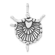 Sterling Silver Ballerina Pendant with Tutu Detail, Ballet Dance Charm Jewelry for Women