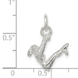 Gymnast Charm Pendant in Real 925 Sterling Silver