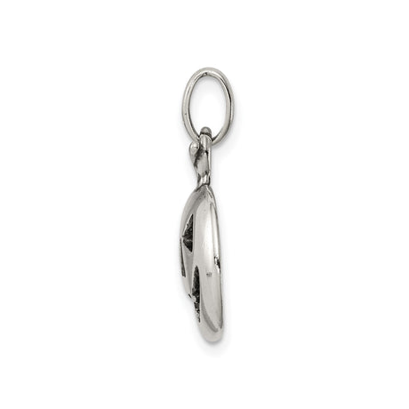 Sterling Silver Halloween Pumpkin Pendant with Cut-Out Jack-o-Lantern Design