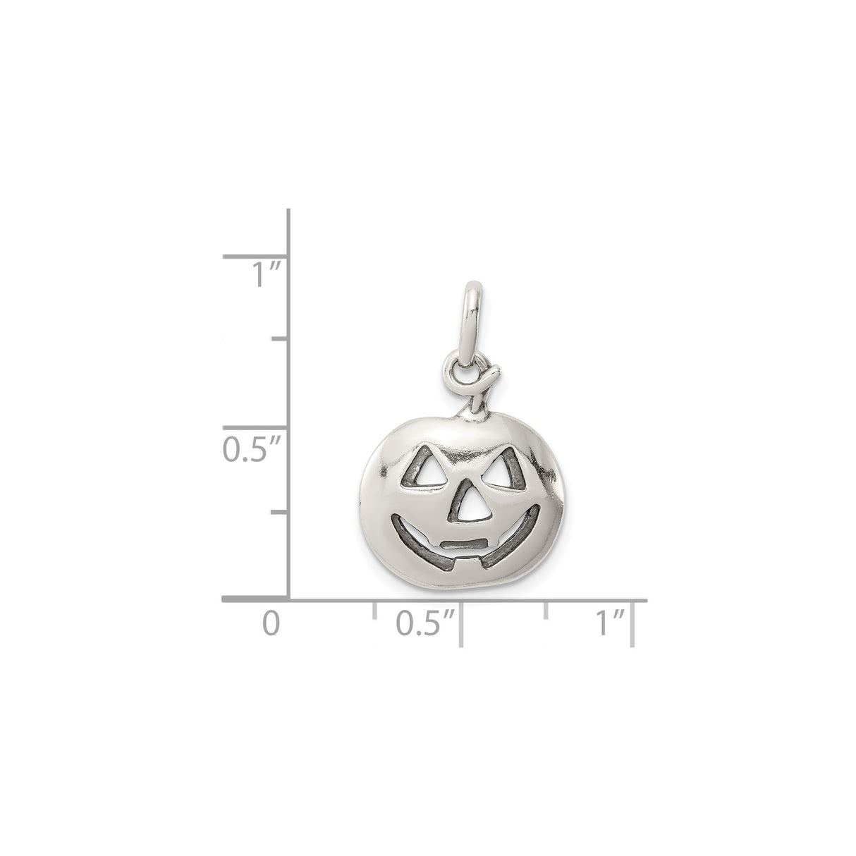 Sterling Silver Halloween Pumpkin Pendant with Cut-Out Jack-o-Lantern Design