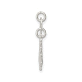 Sterling Silver Christmas Tree Charm Pendant with Star, Embossed Holiday Design