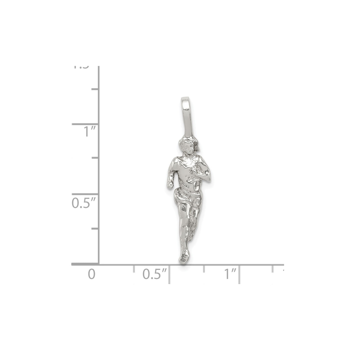 Sterling Silver Runner Pendant with Detailed Motion Figure, Athletic Theme for Marathon and Fitness Enthusiasts