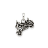 Sterling Silver Motorcycle Pendant, Detailed Cruiser Bike Charm, Biker Jewelry for Men or Women