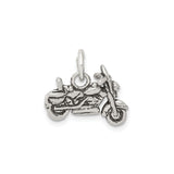 Sterling Silver Motorcycle Pendant, Detailed Cruiser Bike Charm, Biker Jewelry for Men or Women