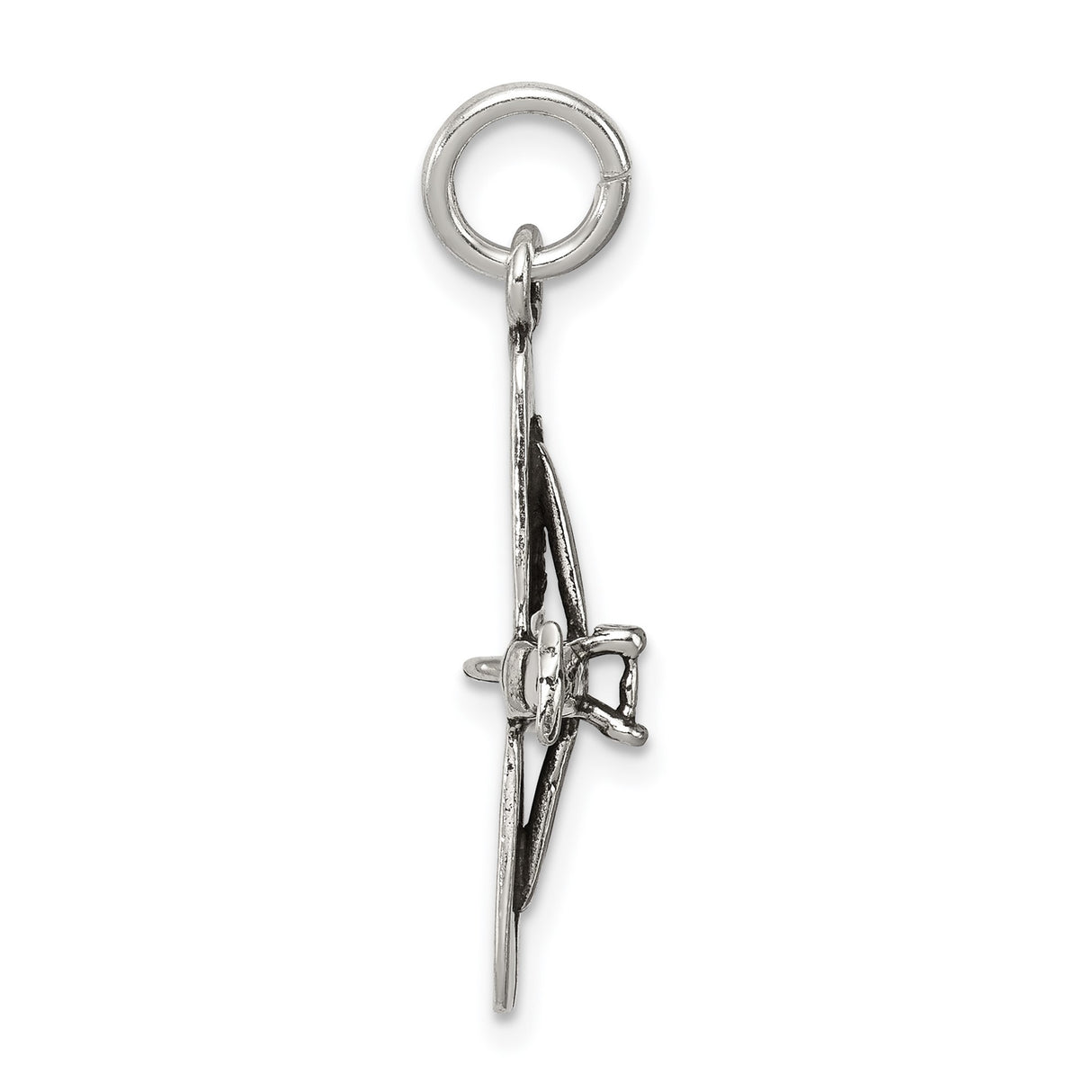 Sterling Silver Airplane Pendant Charm with Detailed Aircraft Design, Travel Jewelry for Women or Unisex