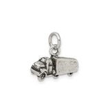 Sterling Silver Semi Truck Pendant, Detailed Tractor Trailer Charm, Transport Theme Jewelry