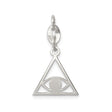 Sterling Silver Triangle Pendant with Open Eye of Providence and Sacred Geometry Design